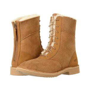 New UGG Wool Lined Daney Quincy Boots Shearling Suede Leather Winter Booties - 7